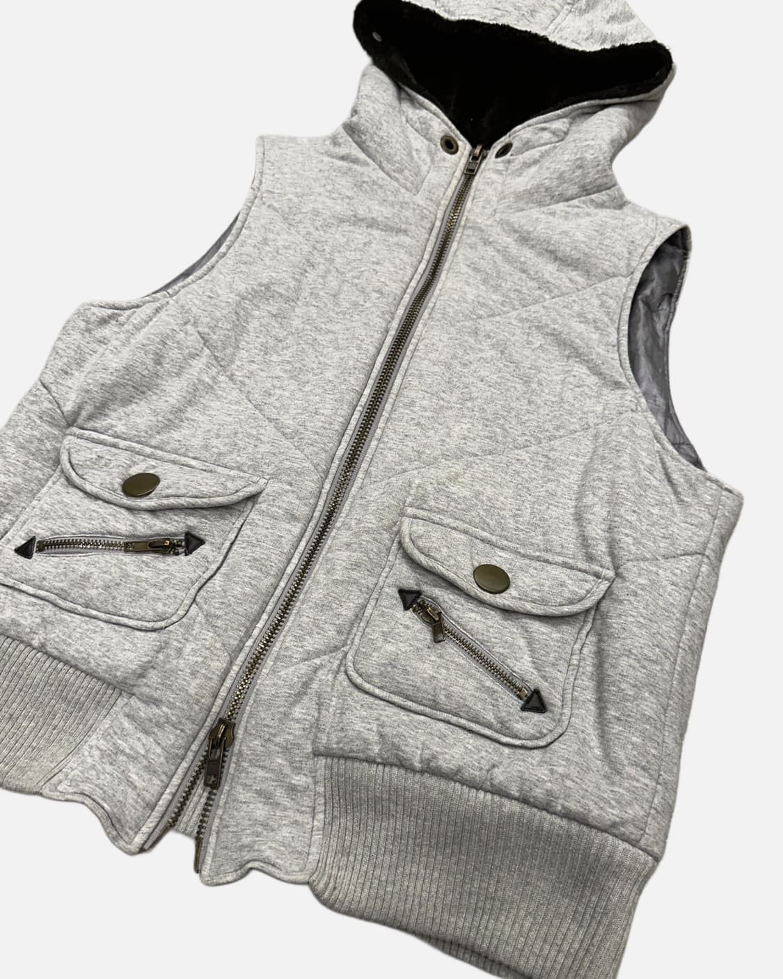 grey hood vest jacket 상품이미지3