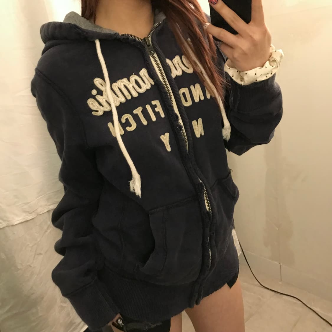 Abercrombie 아베크롬비 데미지 기모 후드집업 상품이미지1