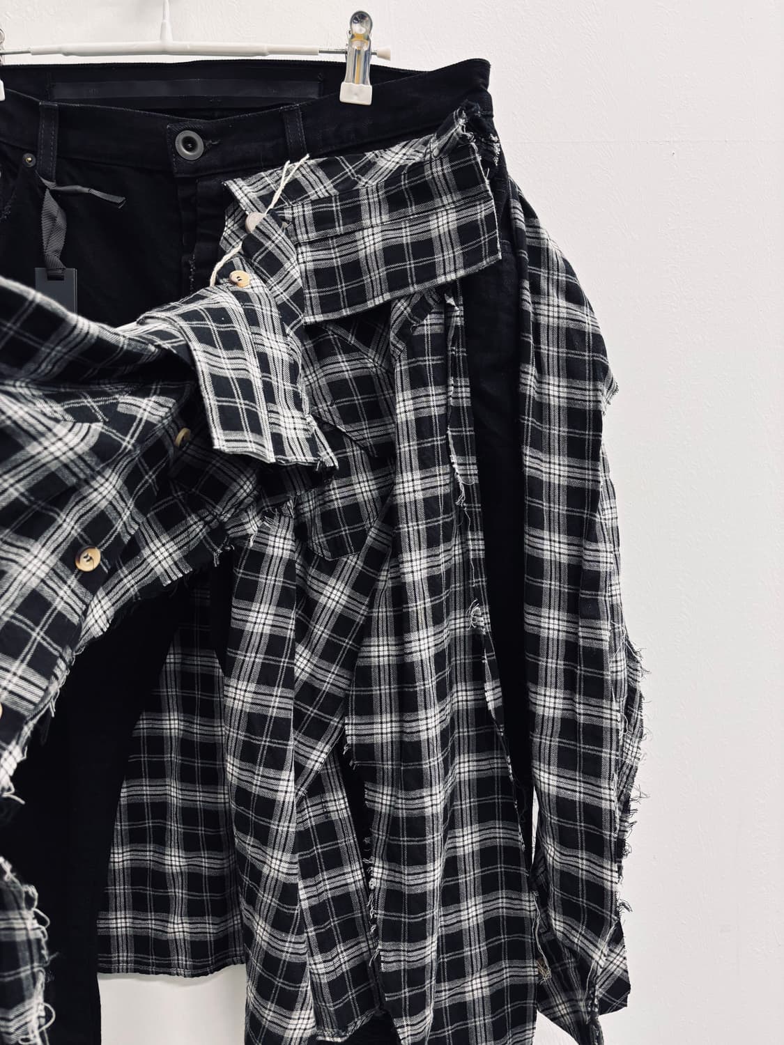 (새 상품) 벤 타버니티 언라벨 프로젝트 도킹 체크 셔츠 데님 팬츠 상품이미지4