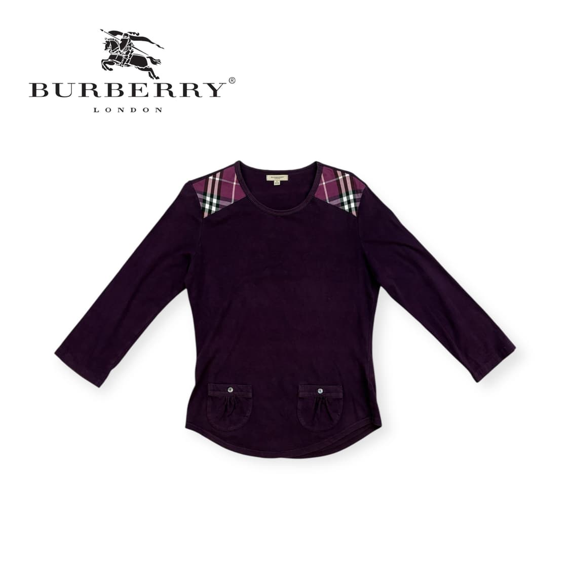 버버리 런던 숄더 노바체크 포켓 롱슬리브 상품이미지1