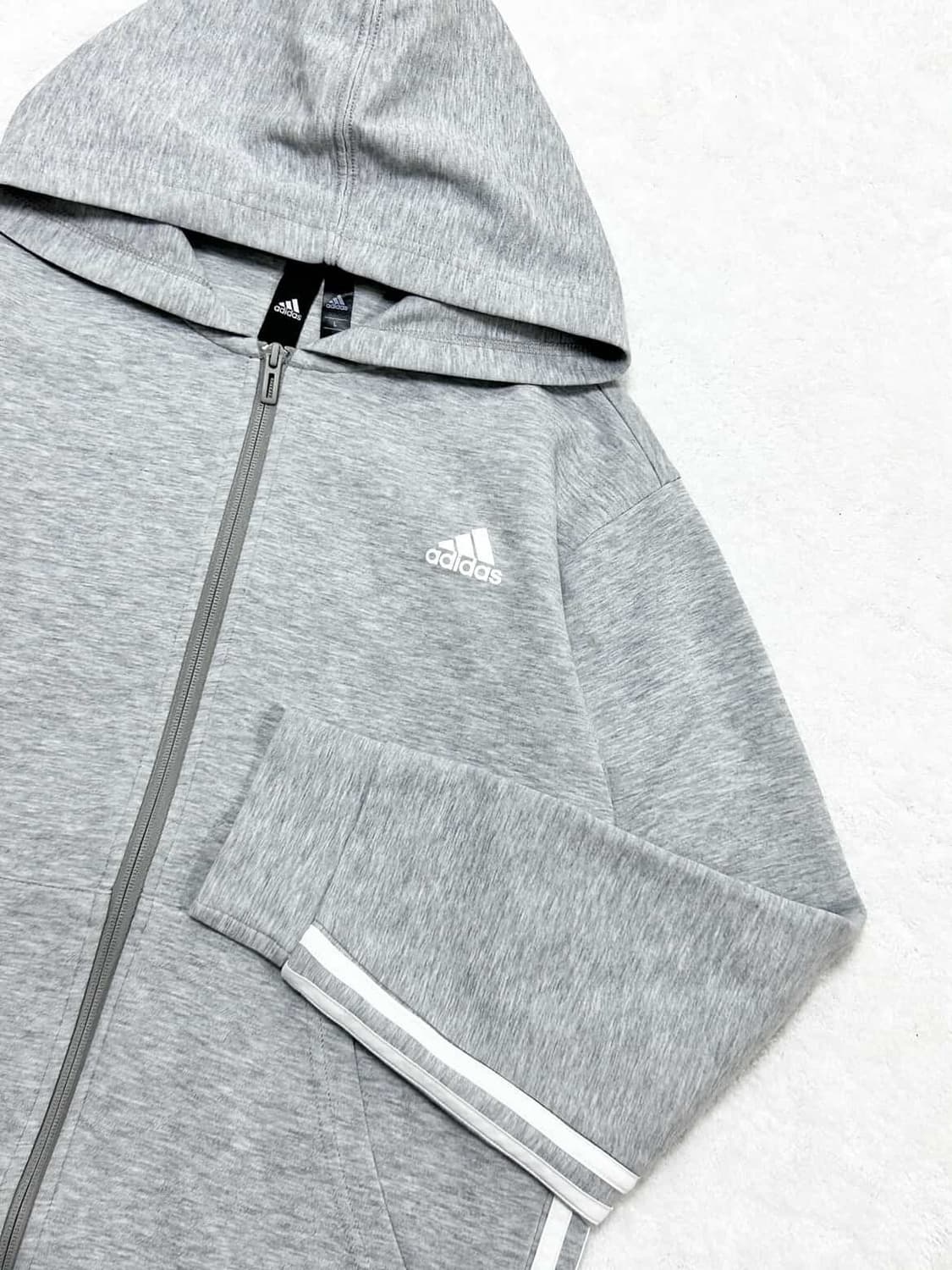 아디다스 그레이 삼선 후드집업 상품이미지7