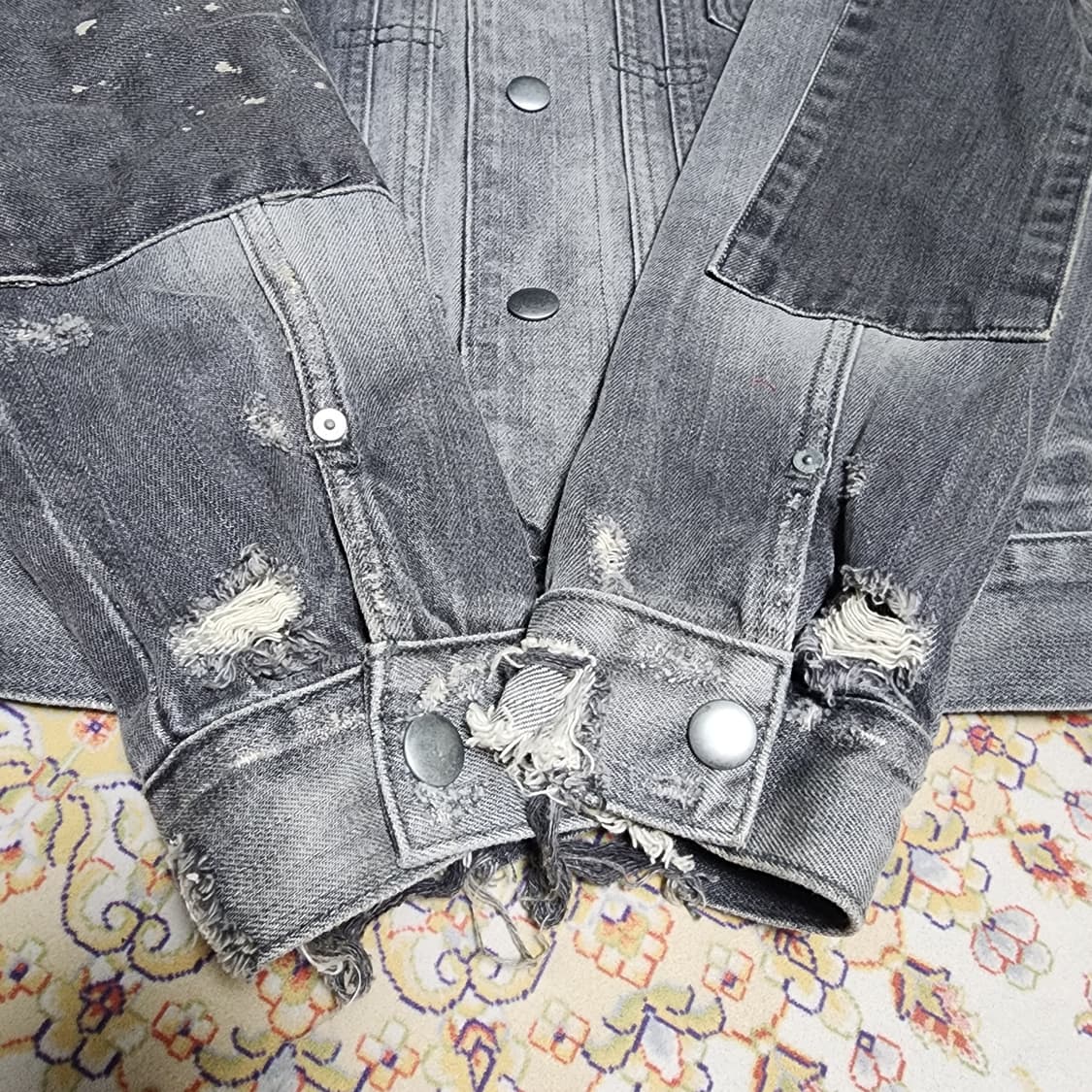 올세인츠 남성 데미지 데님 자켓 m 상품이미지6