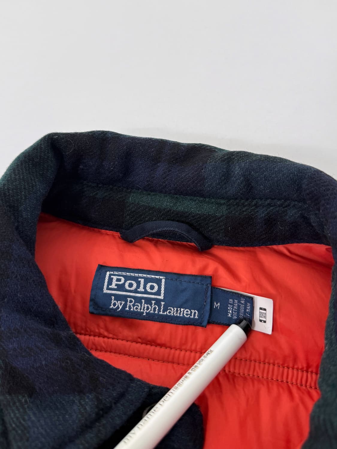 폴로 랄프로렌 신형 QR라벨 블랙와치 울 다운 패딩 자켓 상품이미지7