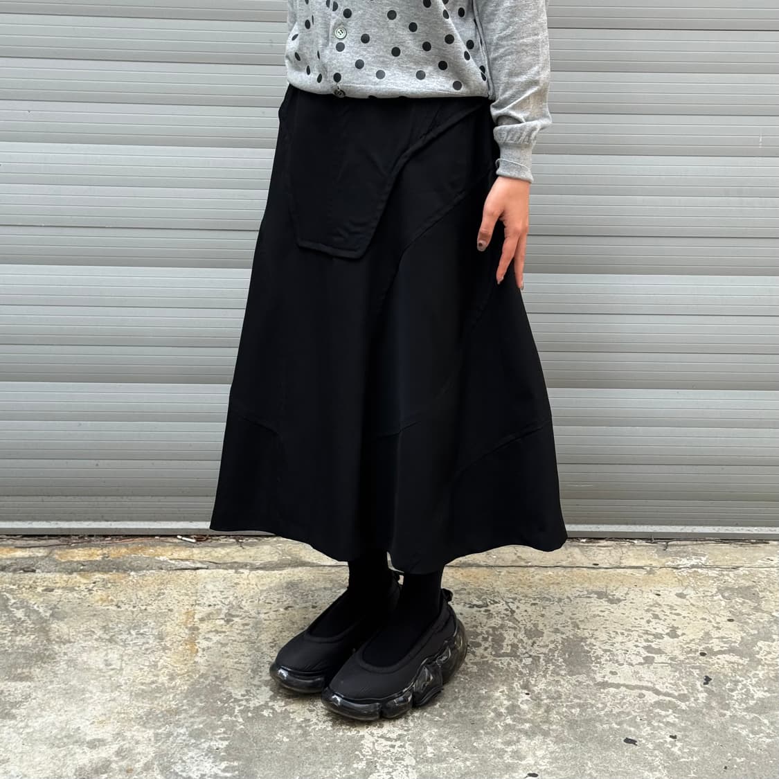 Flared Black Long Skirt 상품이미지9