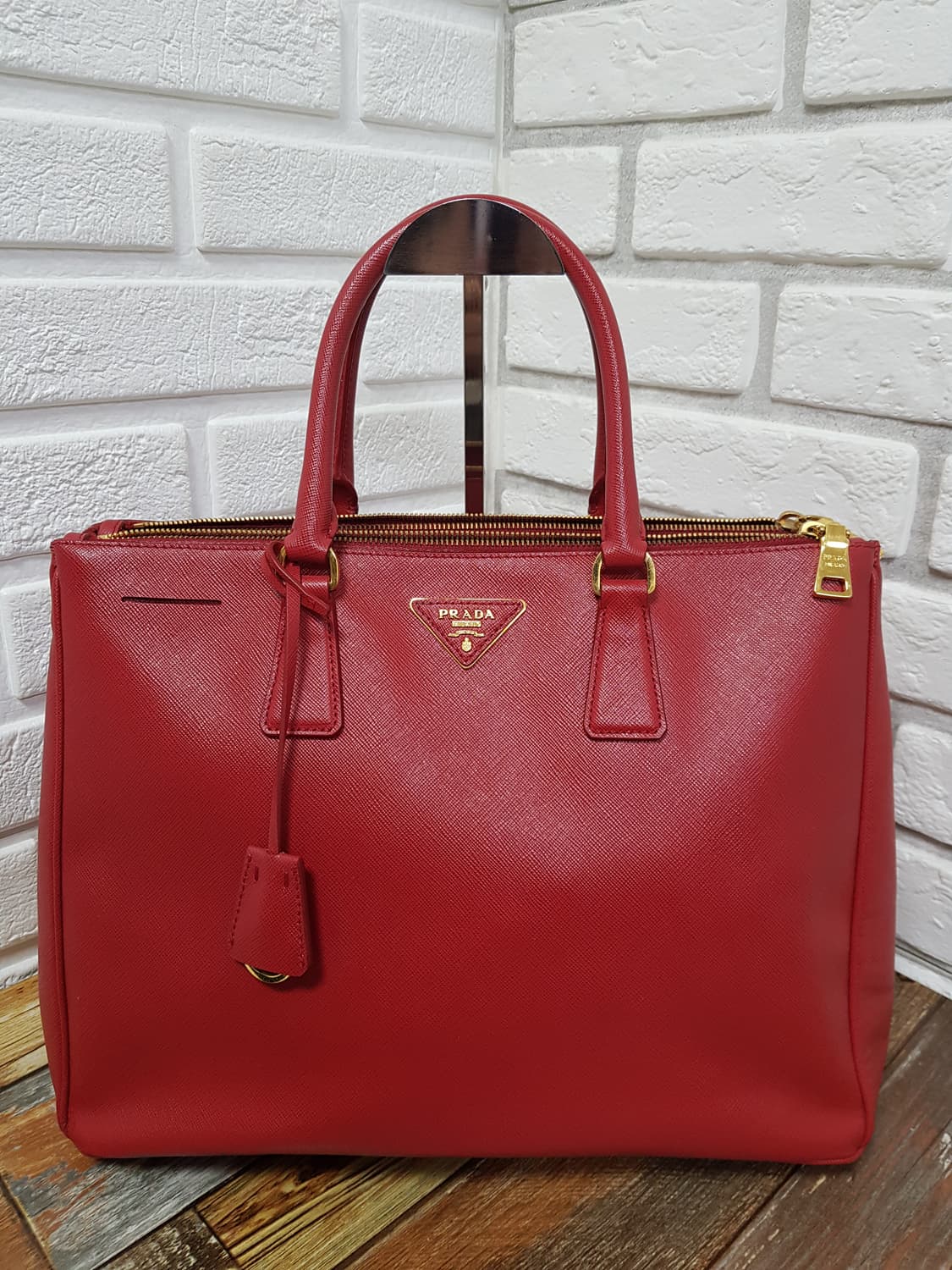[정품] 프라다 사피아노 럭스 토트백 레드 상품이미지2