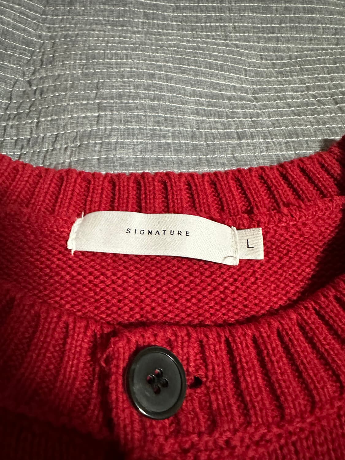 (L) 시그니처 가디건 레드 상품이미지5