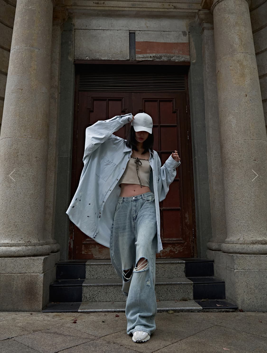 LANGER DIRTY B 아이스 컷팅 데님 진 상품이미지3