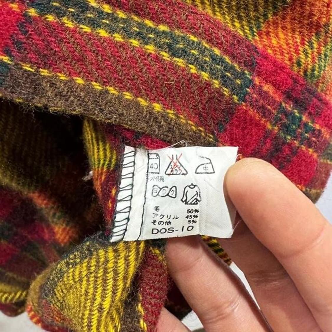 90s 제팬 타탄 체크 플란넬 셔츠 (L)   상품이미지5