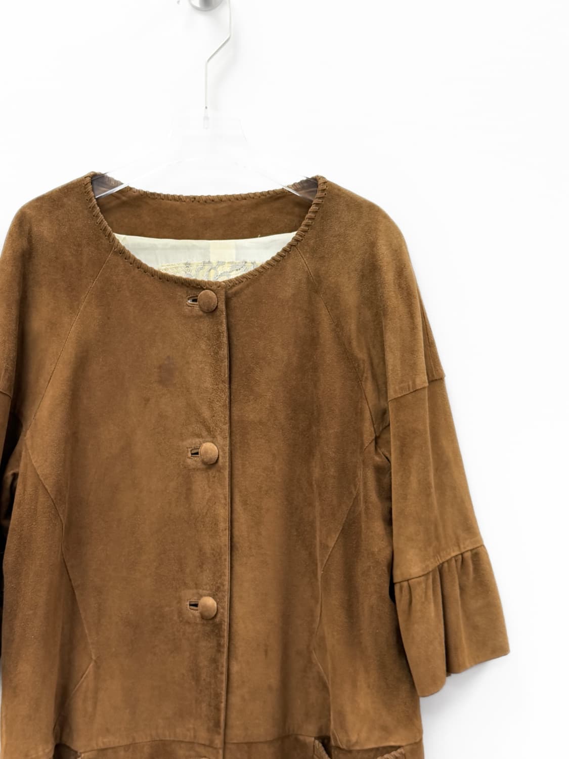 시모네타 라비짜 스웨이드 러플 코트 상품이미지2