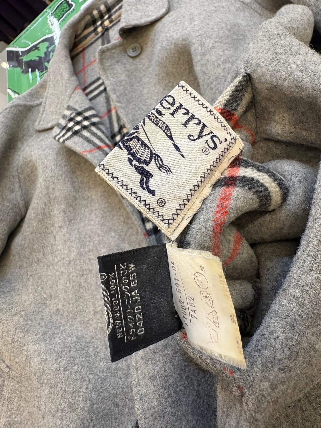 버버리 빈티지 울 체크 리버서블 코트 상품이미지6