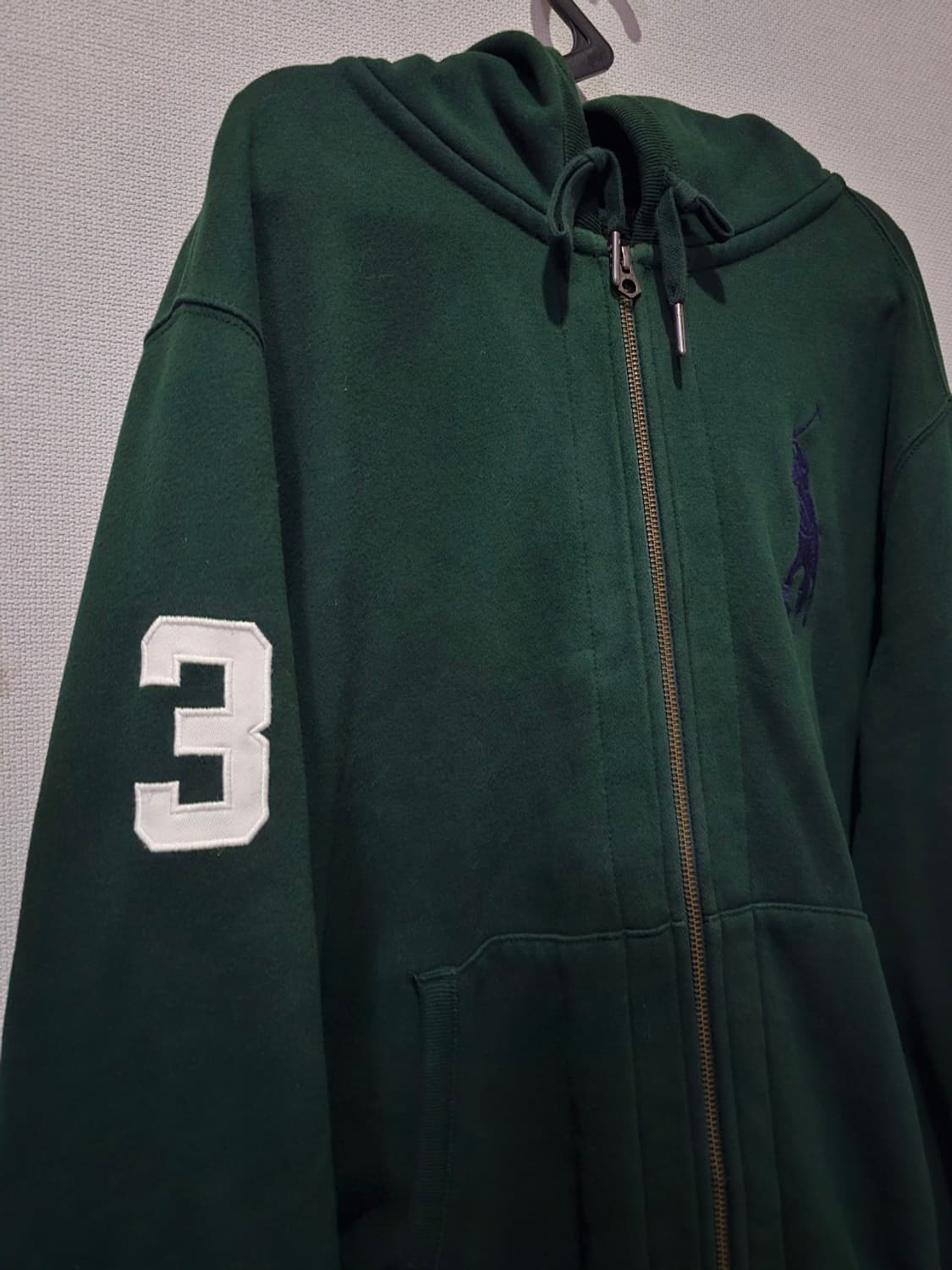 폴로 POLO 빅포니 그린 초록 체크 후드집업 105 / XL 상품이미지3