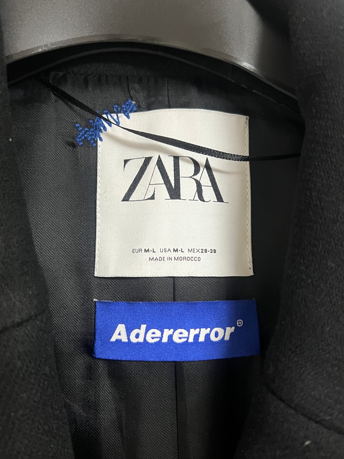 M-L) 아더에러 x 자라 오버사이즈 울 코트 블랙 상품이미지3