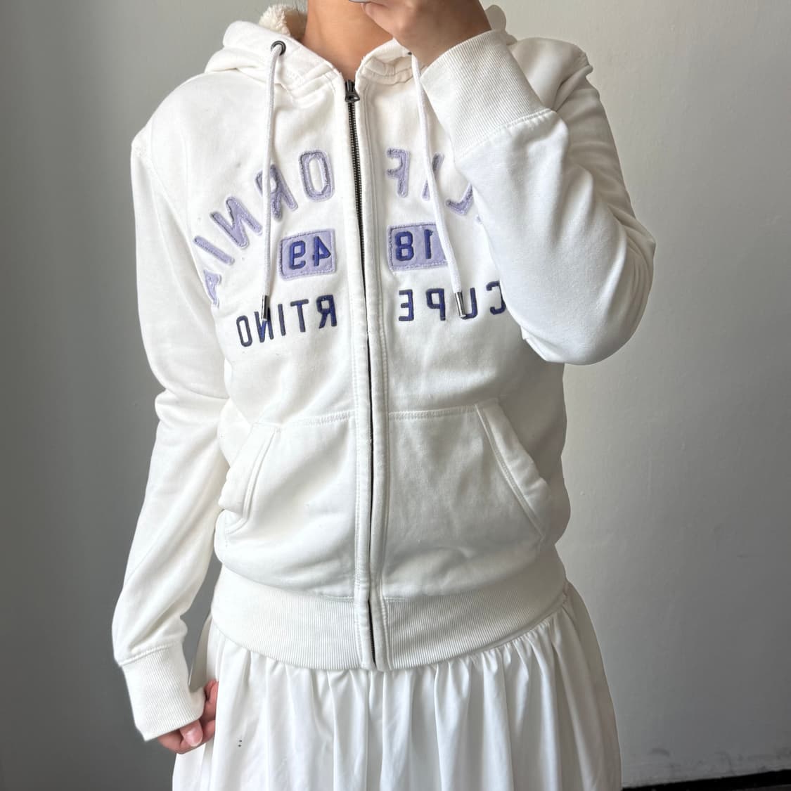 [S] 후아유 캘리포니아 화이트 후드집업 상품이미지1