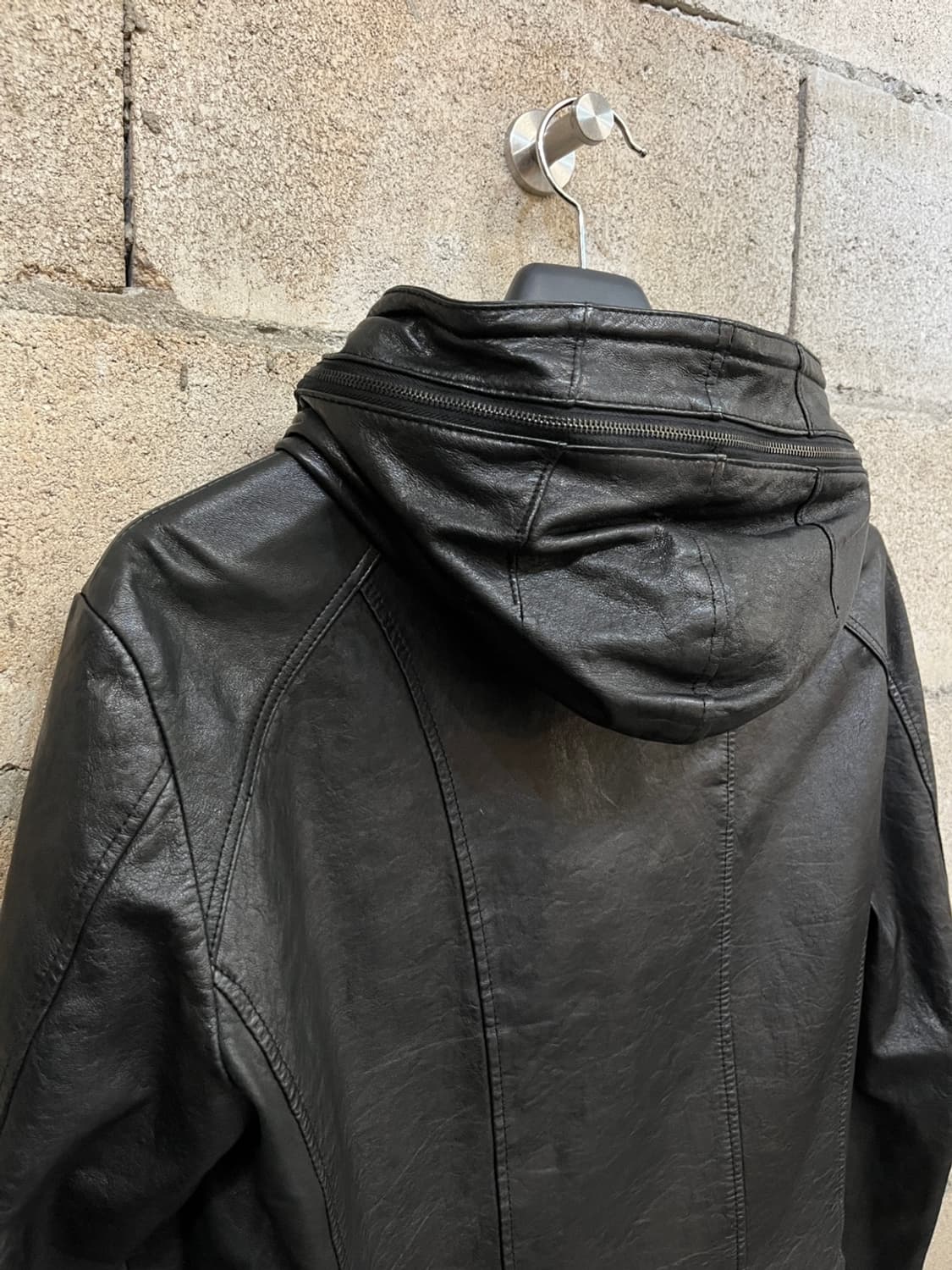 빈티지 비대칭 양가죽 레더 자켓 상품이미지9