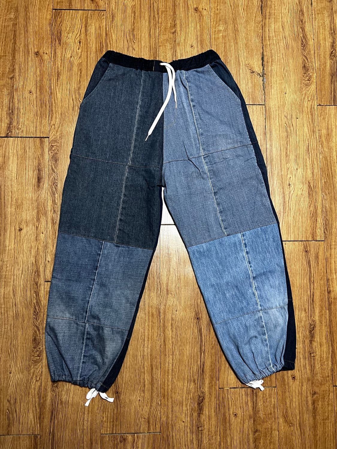 빈티지 패치워크 와이드 데님 팬츠 상품이미지1