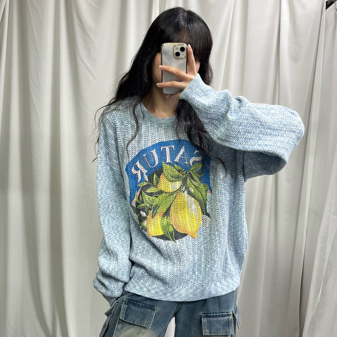 Satur coast citron natural mesh knit 상품이미지1