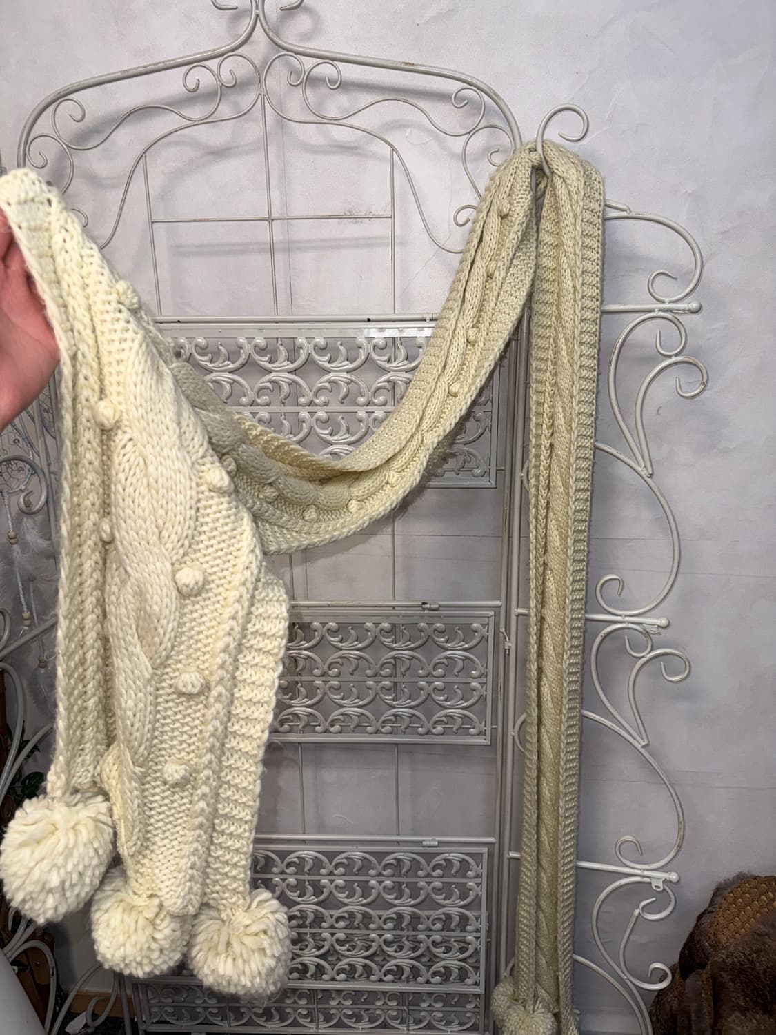 Ivory twist knit ball maxi muffler 상품이미지2