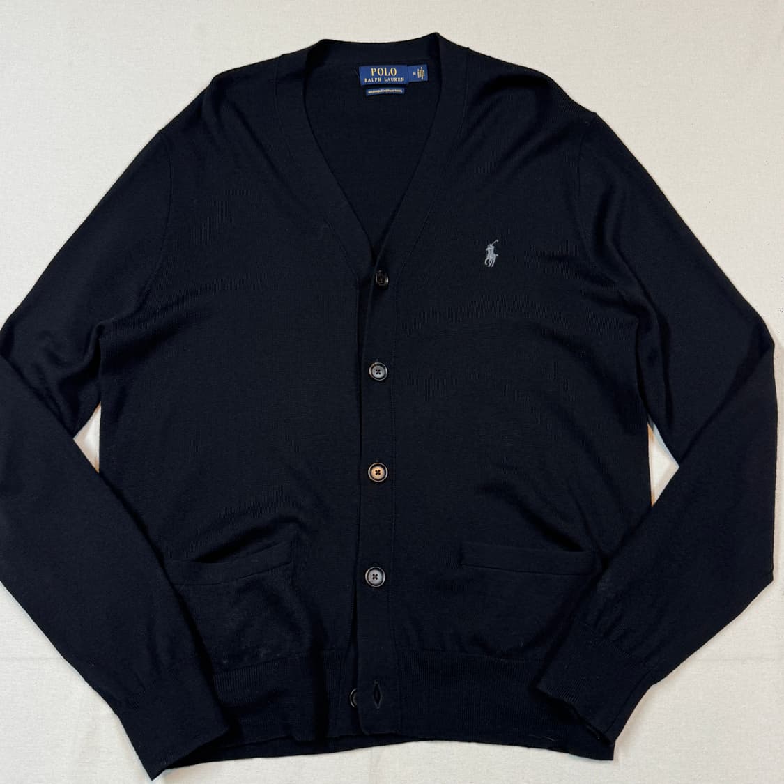 M) 폴로 랄프로렌 그레이 워셔블 메리노 울 가디건 상품이미지2