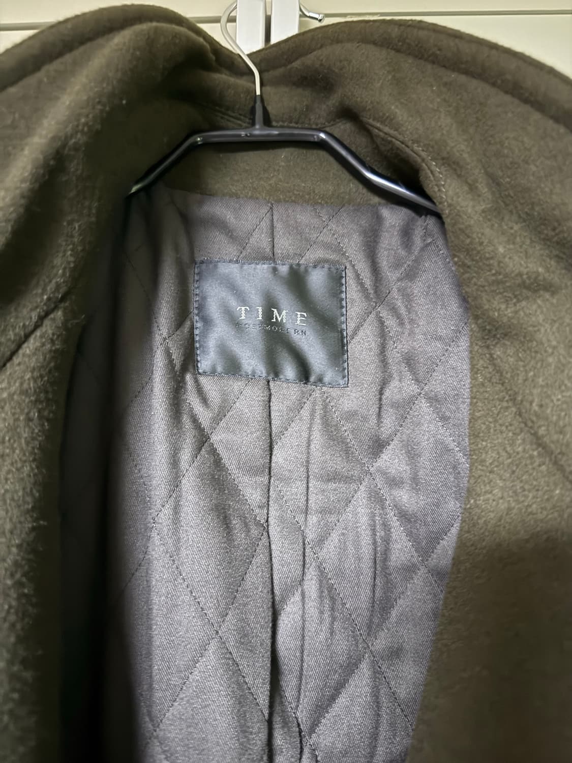 타임옴므 모직 하프코트 100사이즈 후드 탈부착 상품이미지5