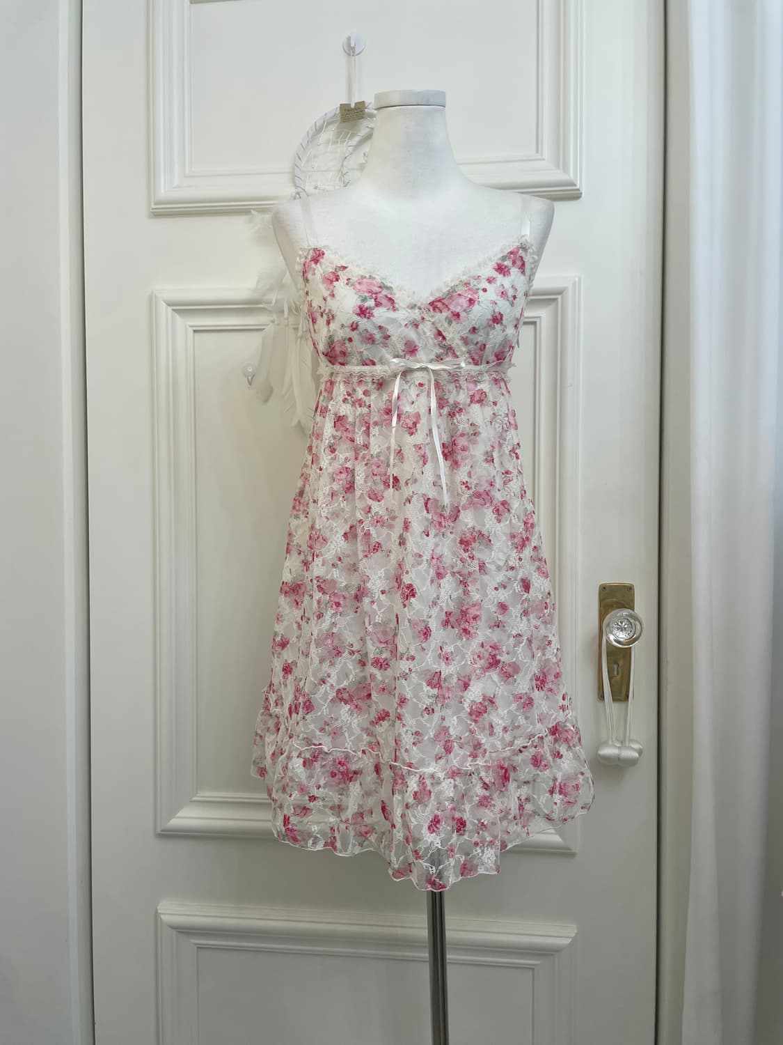 pink flower lace lovely fairy midi opc 상품이미지1