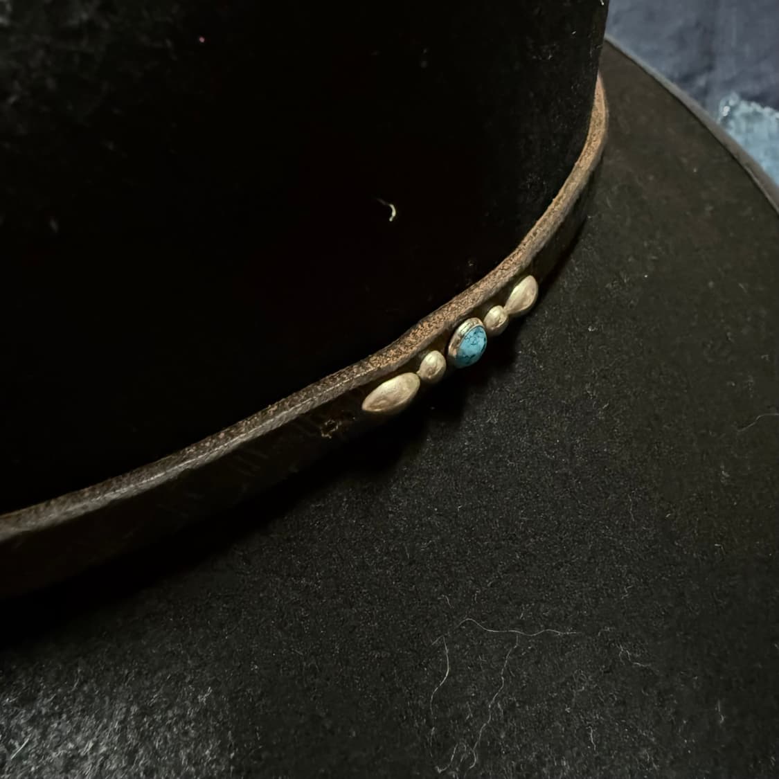 메이드인 USA 레더 터키석 스트랩 울 페도라 XL 상품이미지3