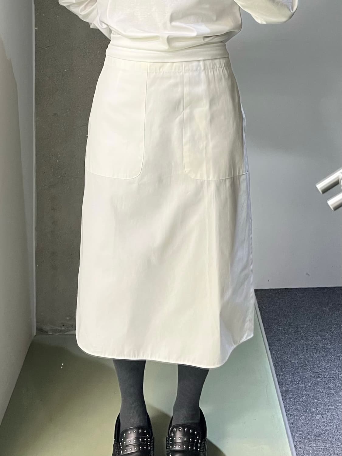 질샌더 화이트 코튼 스커트 상품이미지2