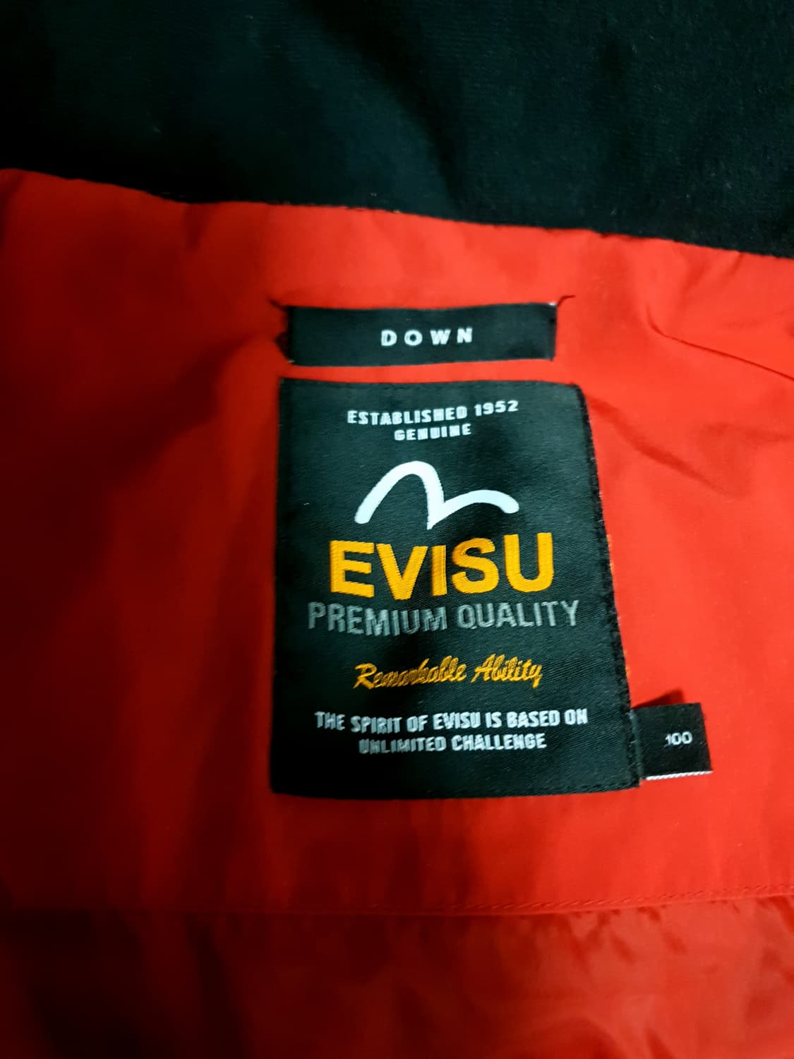 EVISU 프리미엄 퀄리티 올드스쿨 덕다운 패딩 레드 (L) 상품이미지5