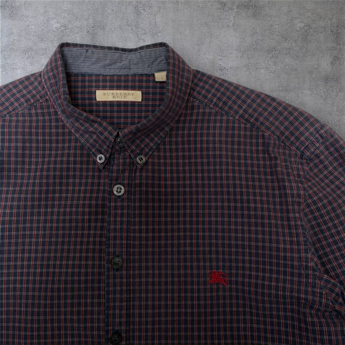 버버리 Burberry brit 네이비 레드 체크 버튼다운 셔츠 L 상품이미지5