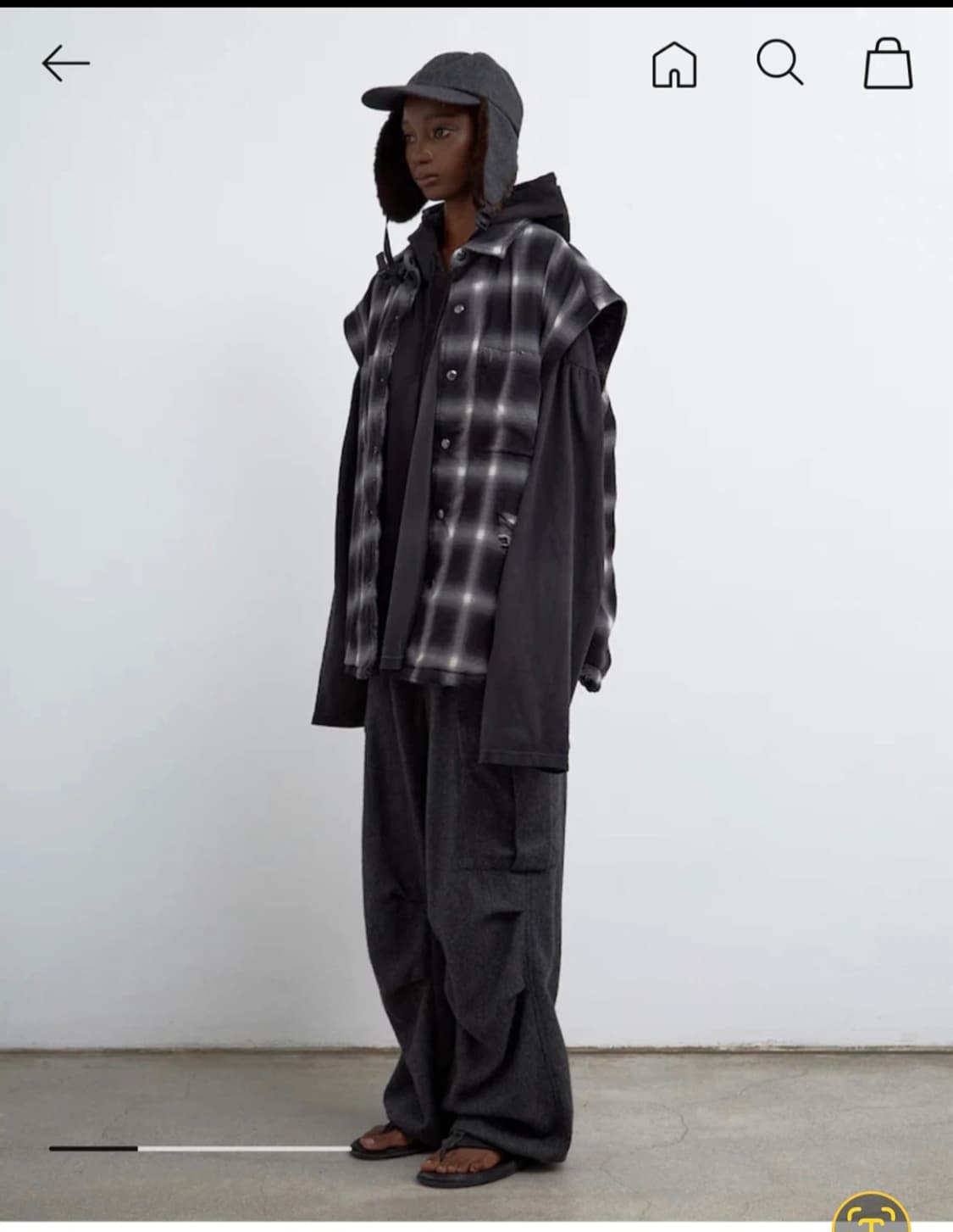 스탠드얼론 오버싸이즈 패디드 플란넬 재킷 상품이미지2