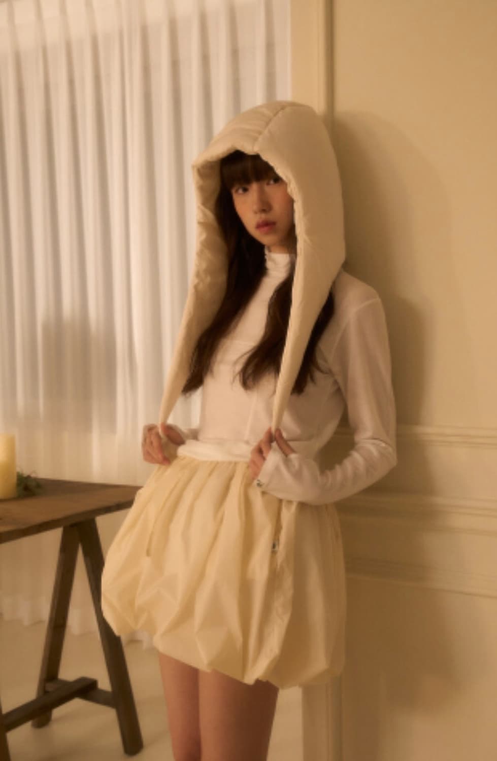 새상품 PUMPKIN VOLUME SKIRT-BEIGE 상품이미지9