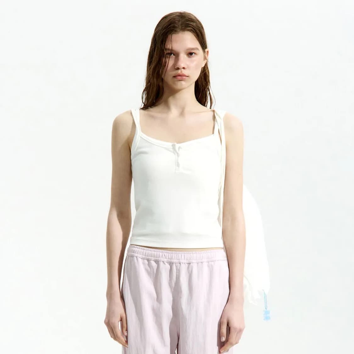 로우클래식 나시 HENLEY NECK CAMISOLE(white) 상품이미지1