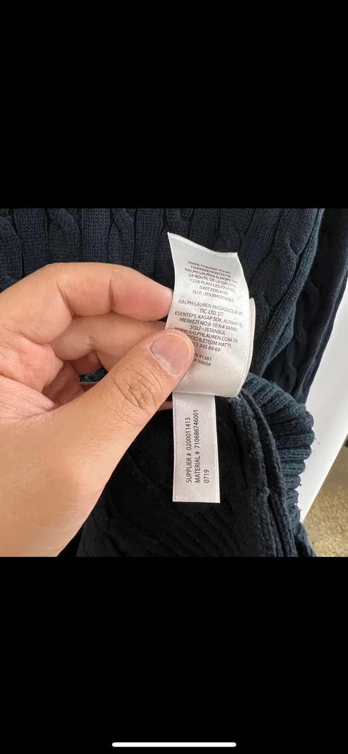 [정품/M] 폴로 랄프로렌 네이비 꽈배기 케이블 니트 상품이미지5