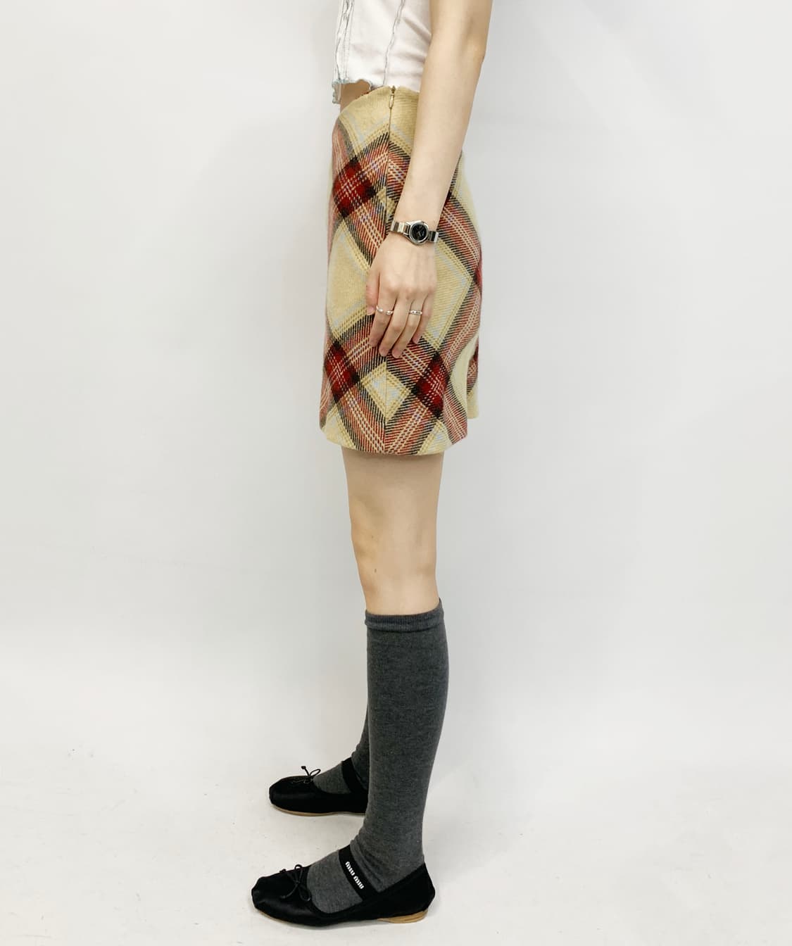 로라 애슐리 타탄 체크 스커트 상품이미지3