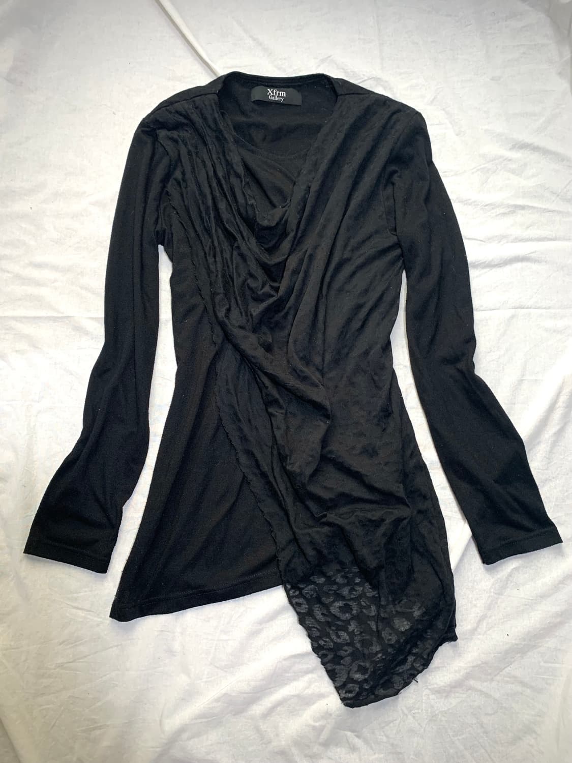Xfrm leopard detail unbalanced drape cut 상품이미지1