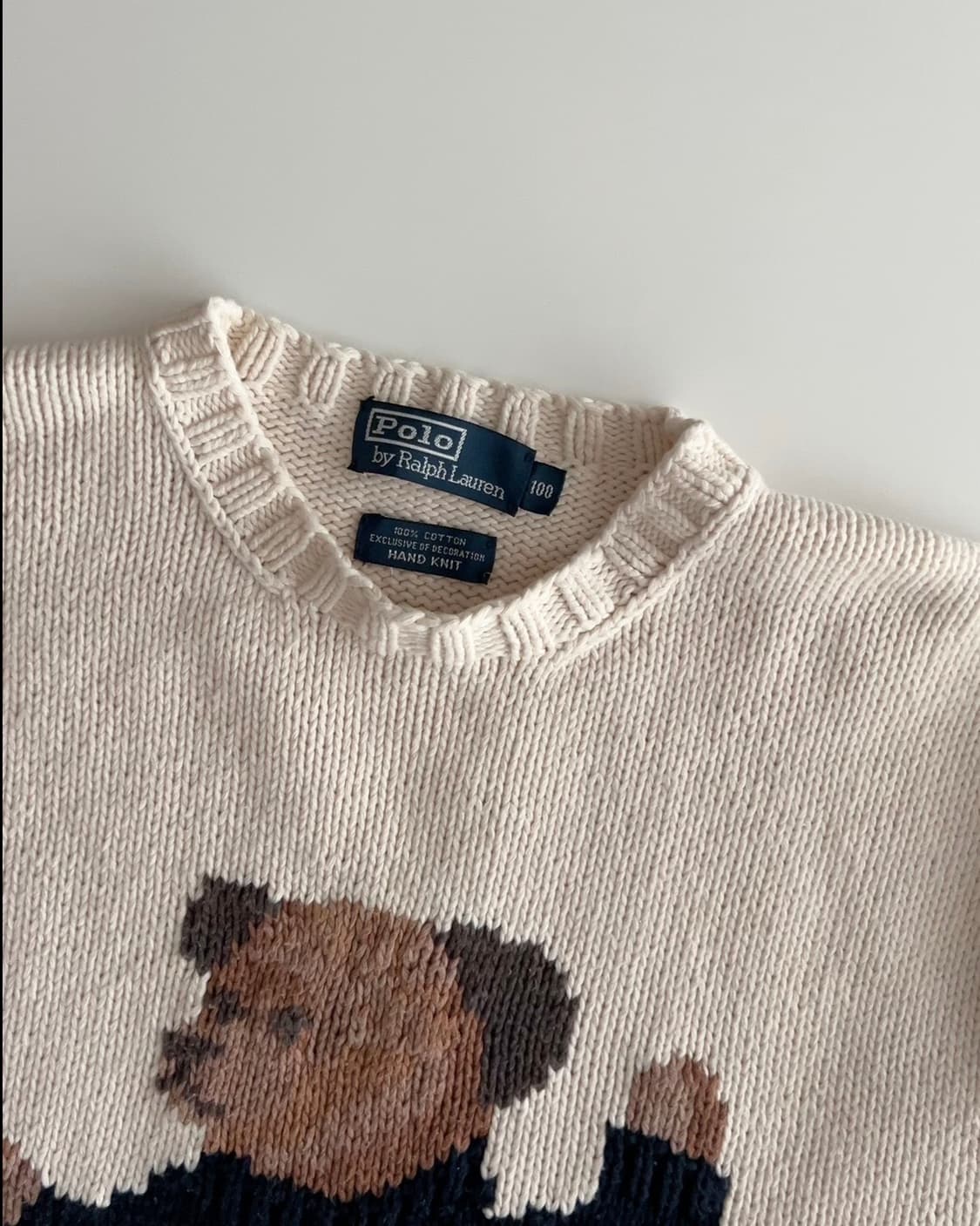 90s 폴로 랄프로렌 싯다운 베어 니트 100  상품이미지3