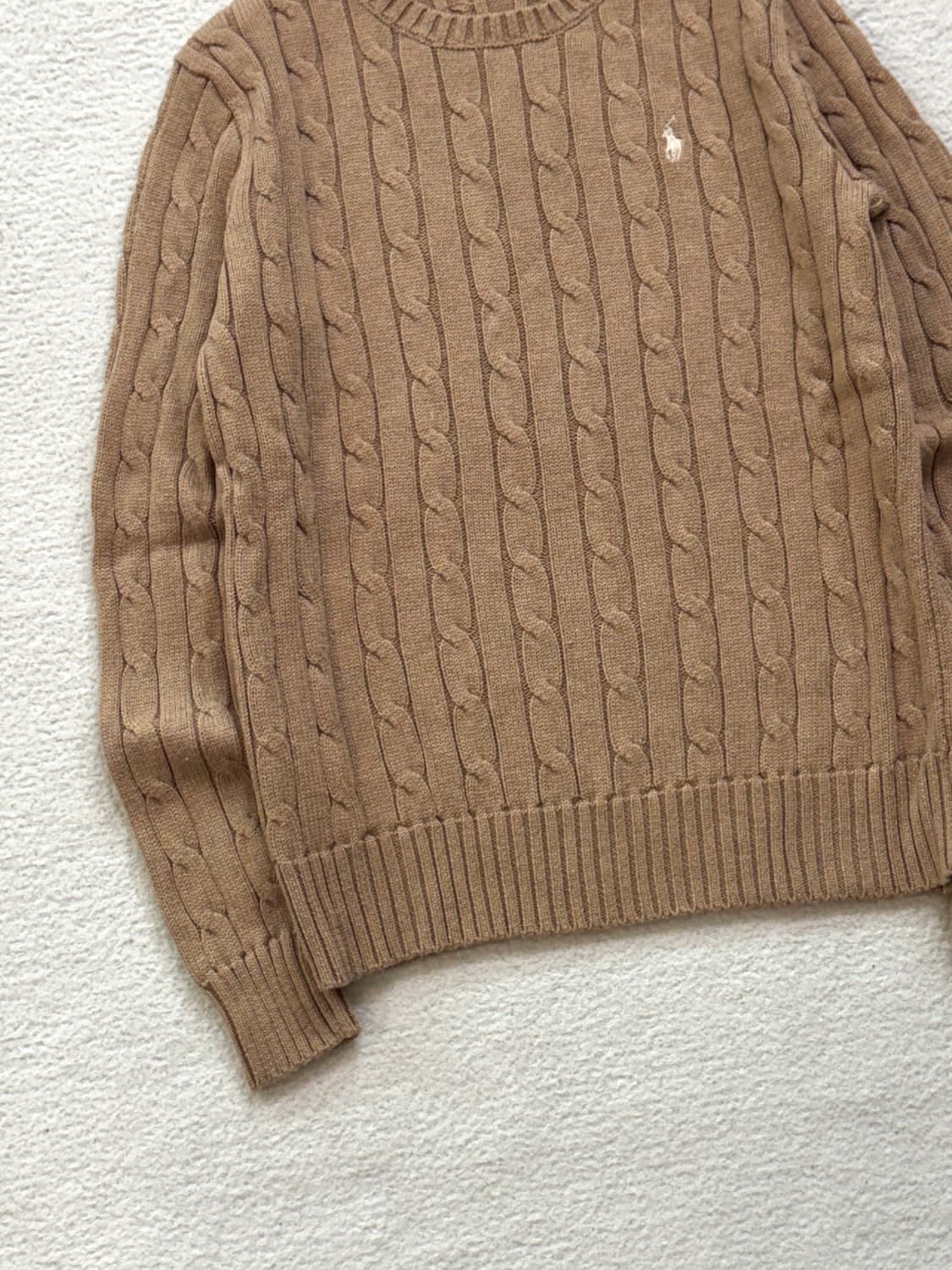 폴로 브라운 케이블 니트 매장판 상품이미지3