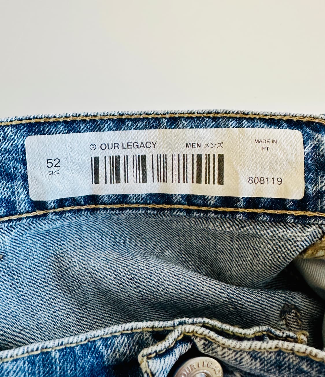 아워레가시 조이너 쇼츠 쉐도우 워시 데님 52사이즈 신품급 카펜터 상품이미지5