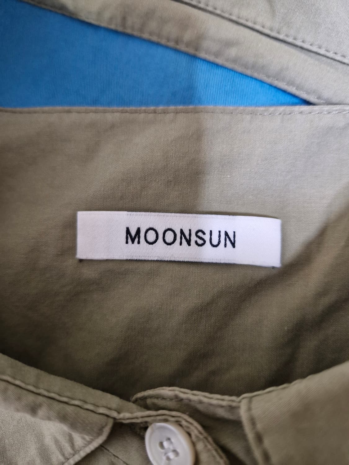 문선(MOONSUN) 오버핏 코튼 셔츠 올리브 상품이미지7