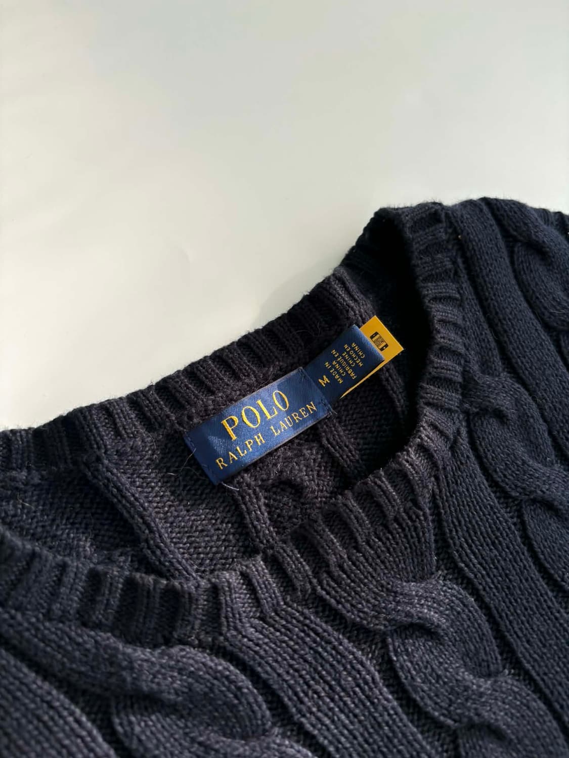 [M] 폴로 랄프로렌 네이비 케이블 코튼 니트 스웨터 상품이미지4