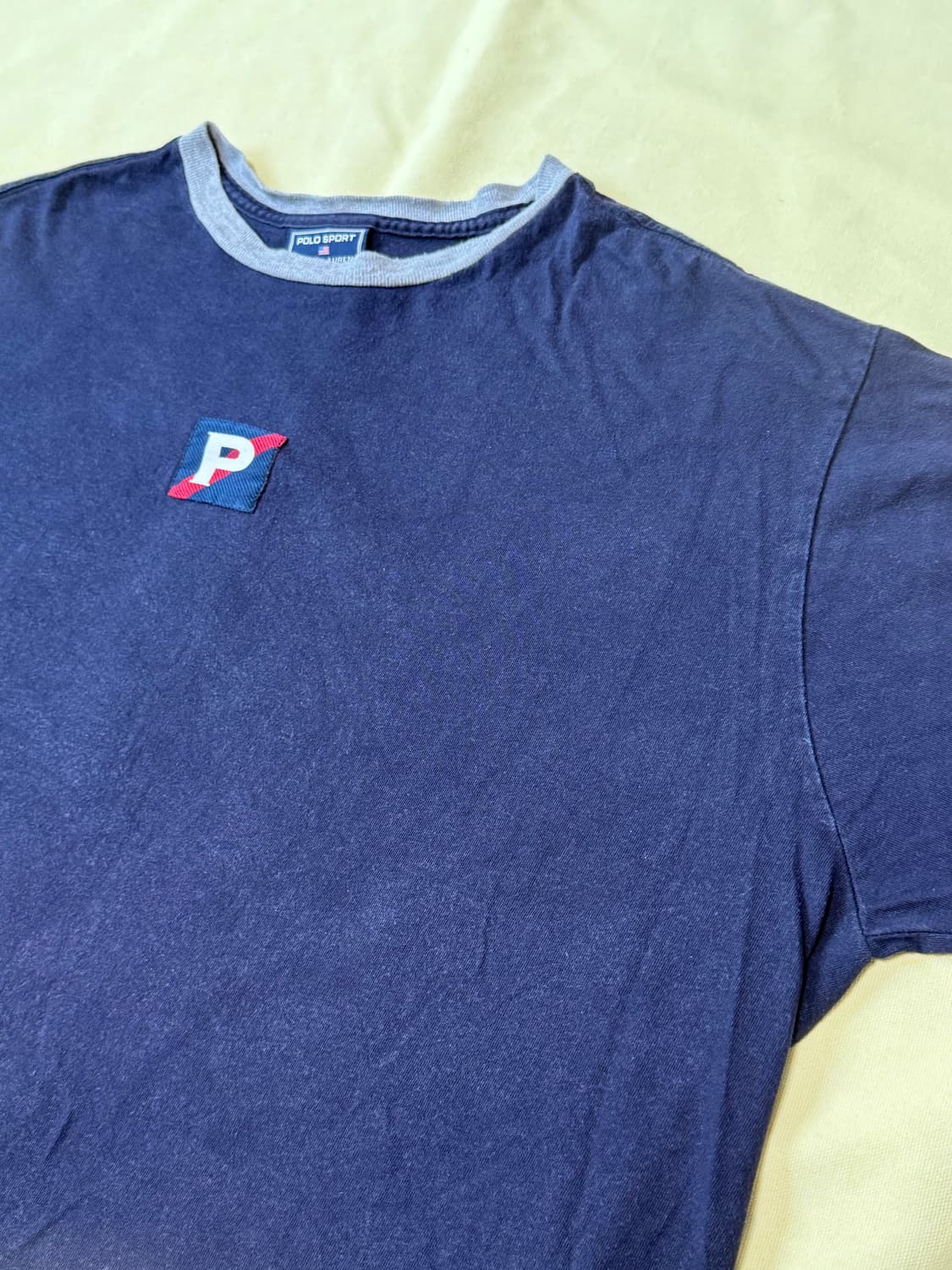 폴로 스포츠 센터 ‘P’로고 패치 티셔츠 90s usa 상품이미지3