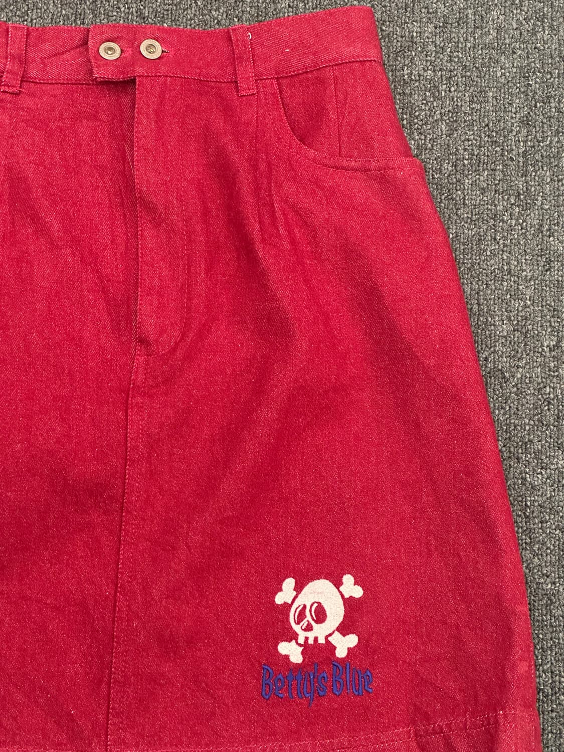 9)베티스 블루 빈티지 버건디 데님 스커트 상품이미지2