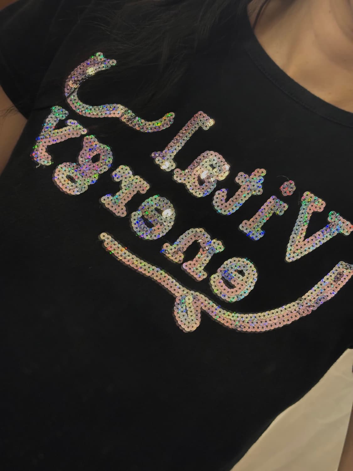 jpn vintage Sequin Detail T-shirt 상품이미지2
