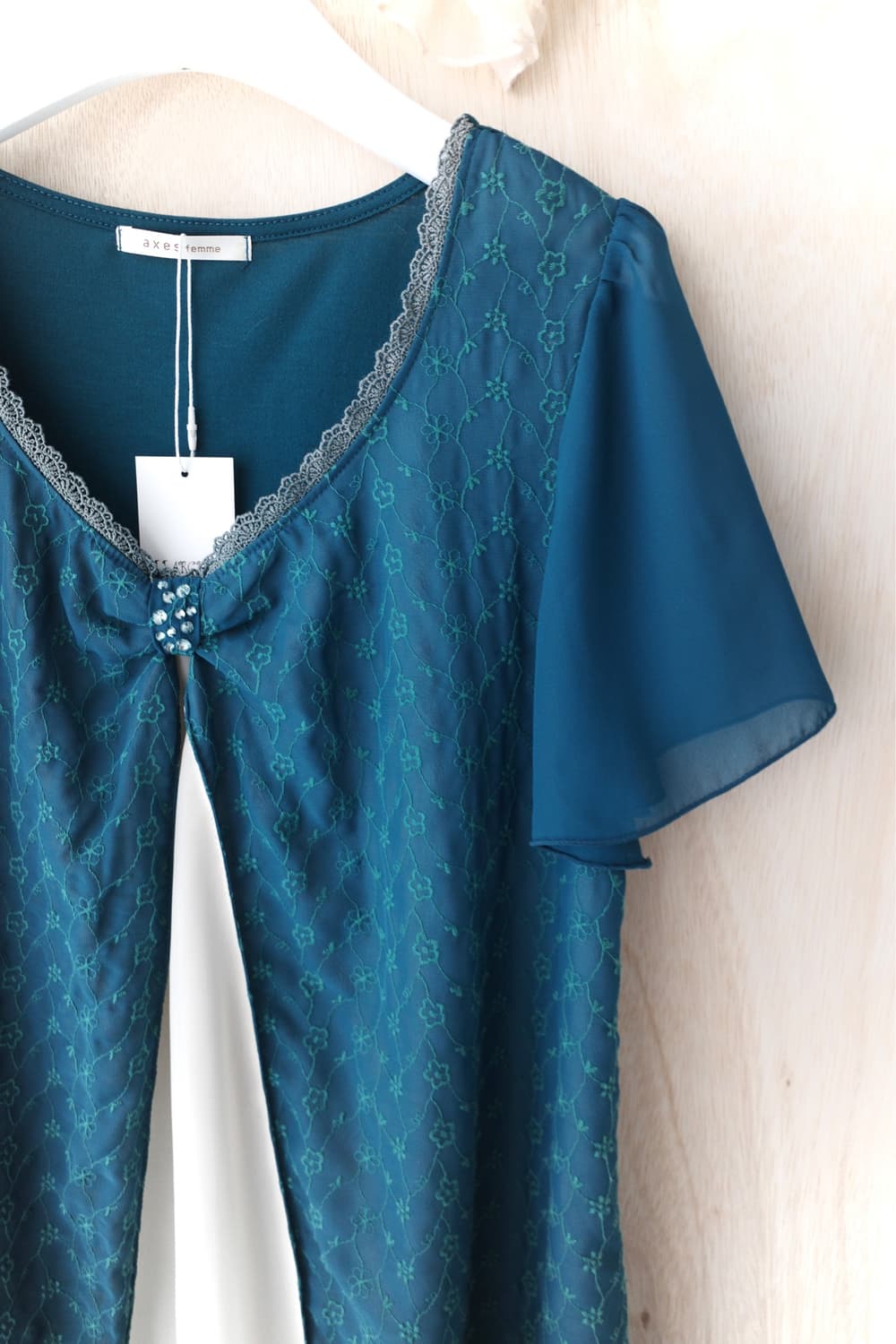 axes femme) lace layered half T 상품이미지3