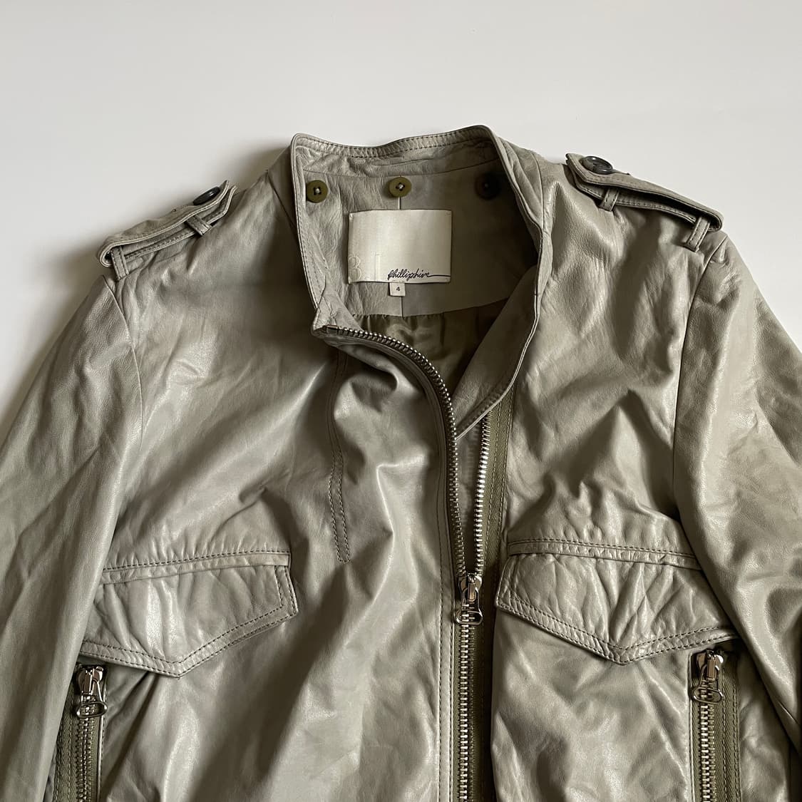 3.1필립림  PHILLIPLIP 쉽스킨 레더 블루종 상품이미지3