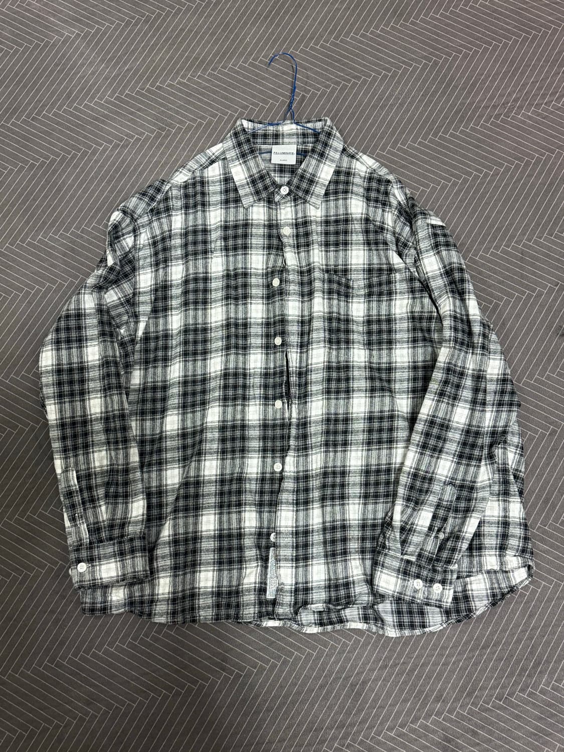 필루미네이트 오버핏 마드라스 체크 셔츠 블랙 XL 상품이미지1