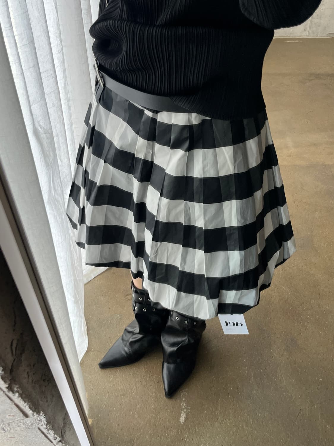 Rene 르네 벌룬 스커트 화이트&블랙 상품이미지6