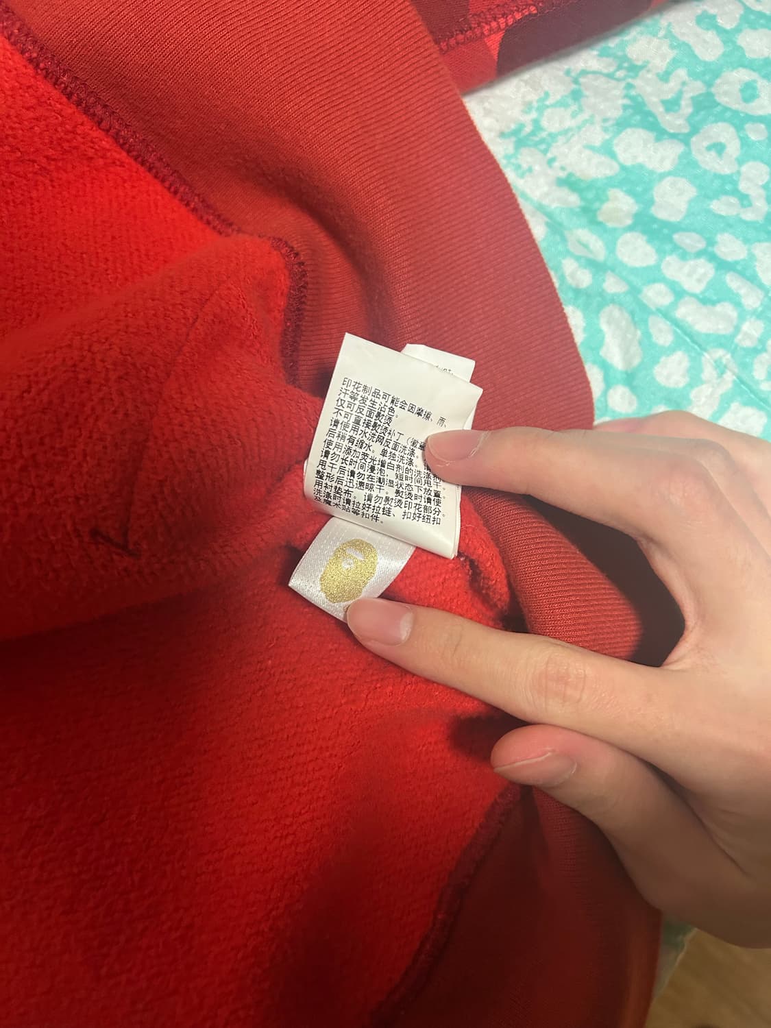 베이프 적계 빨강 레드 후드집업 m 상품이미지6