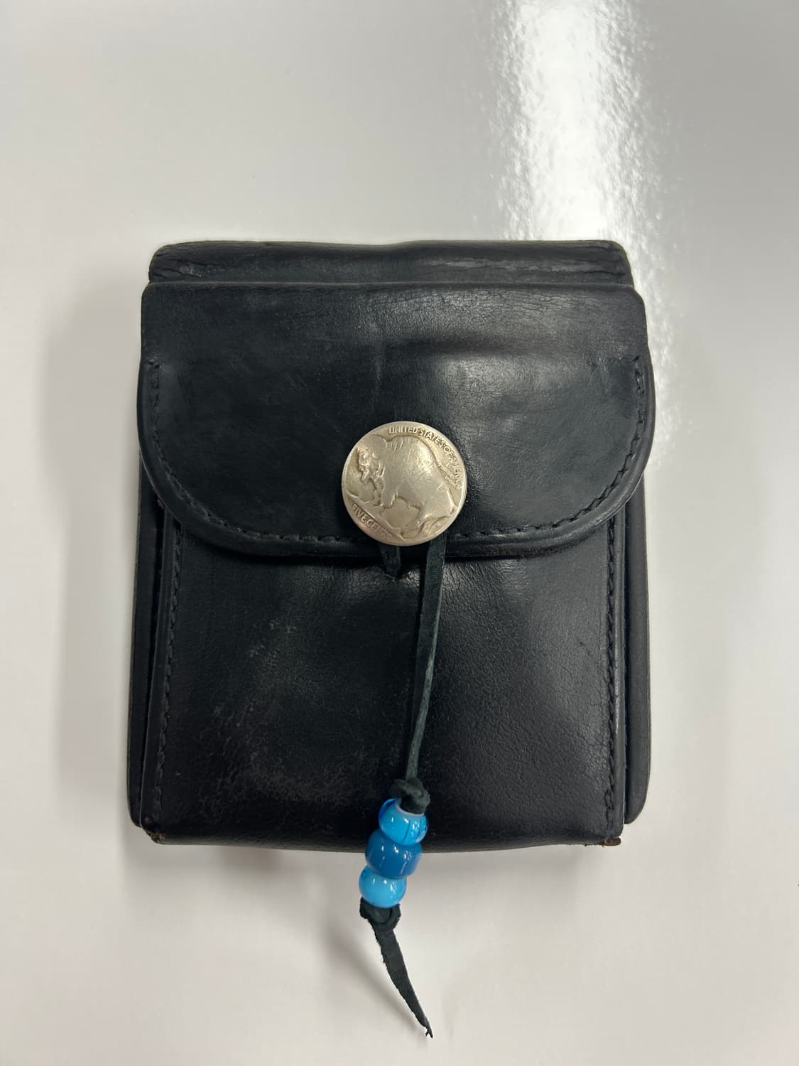 goros 고로스 새들레더 블랙 콘초 반지갑 상품이미지1