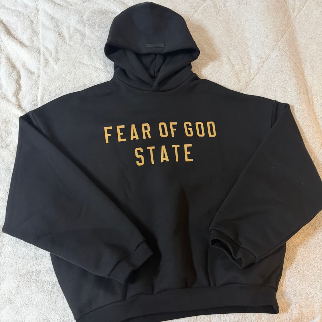 [M] 피어오브갓 에센셜 플리스 스테이트 후드 블랙 - 24FW 상품이미지1