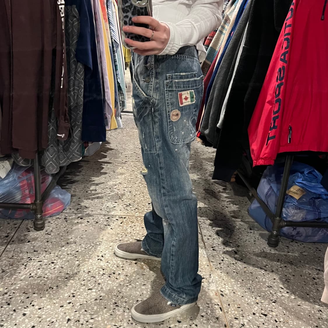 DSQUARED 디스퀘어드 페인트 워싱 루즈핏 데님팬츠  상품이미지3